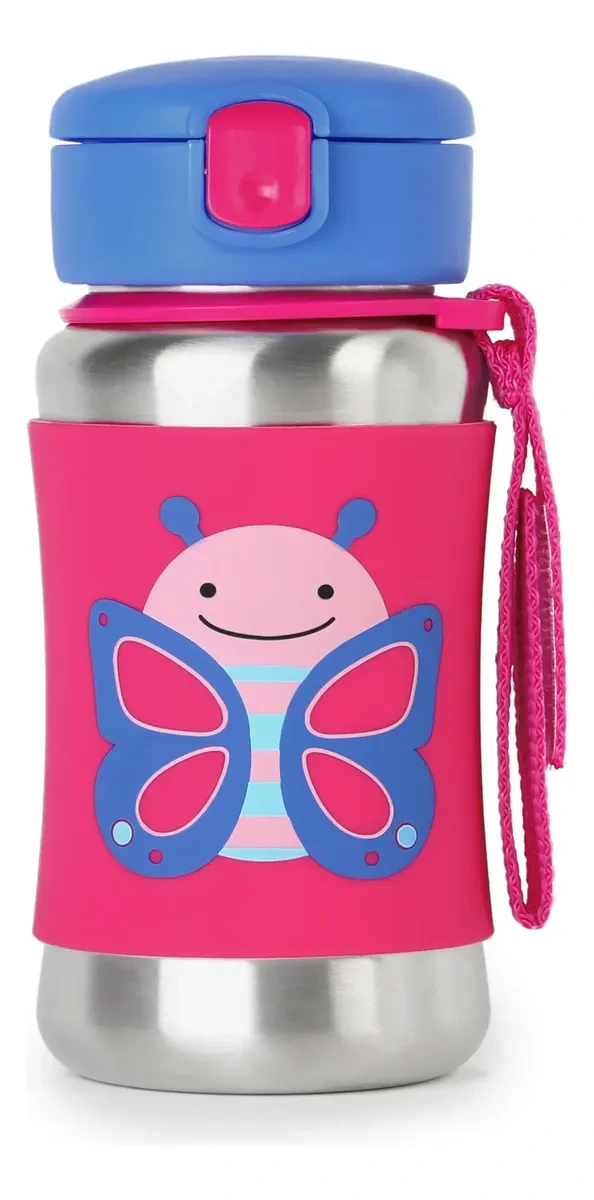 GARRAFA DE AÇO INOX ZOO BORBOLETA 350 ML
