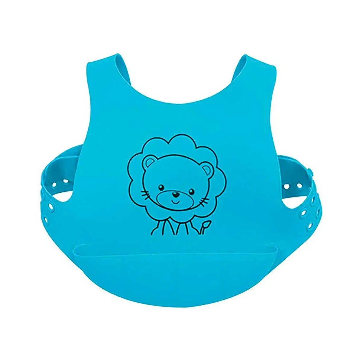 BABADOR DE SILICONE COM CINTO AZUL