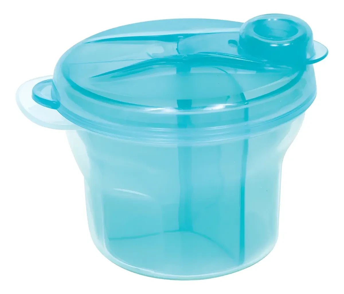 POTE PARA LEITE EM PÓ COM DIVISORIA AZUL 300ML