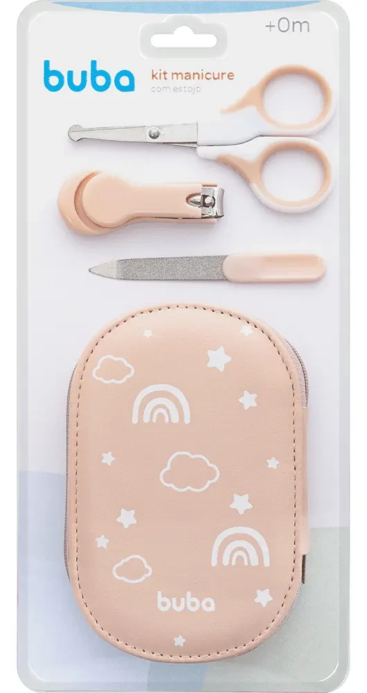 KIT MANICURE COM ESTOJO ROSA