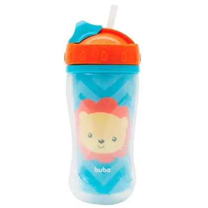 COPO PAREDE DUPLA C/CANUDO  320ML ANIMAL FUN