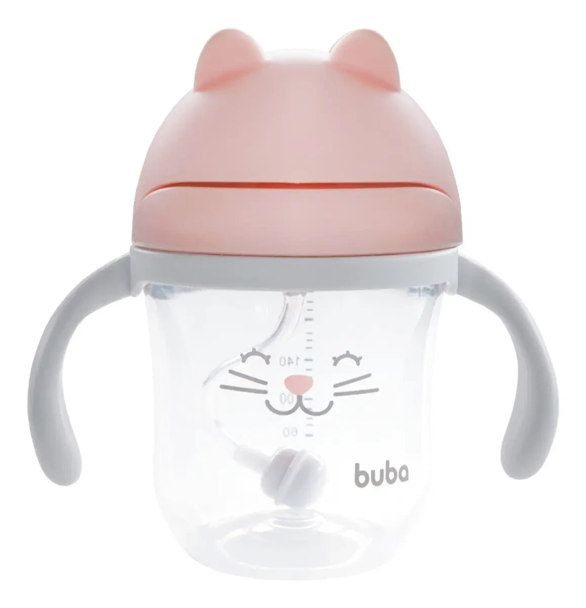 COPO COM ALÇA GATINHO ROSA 220ML