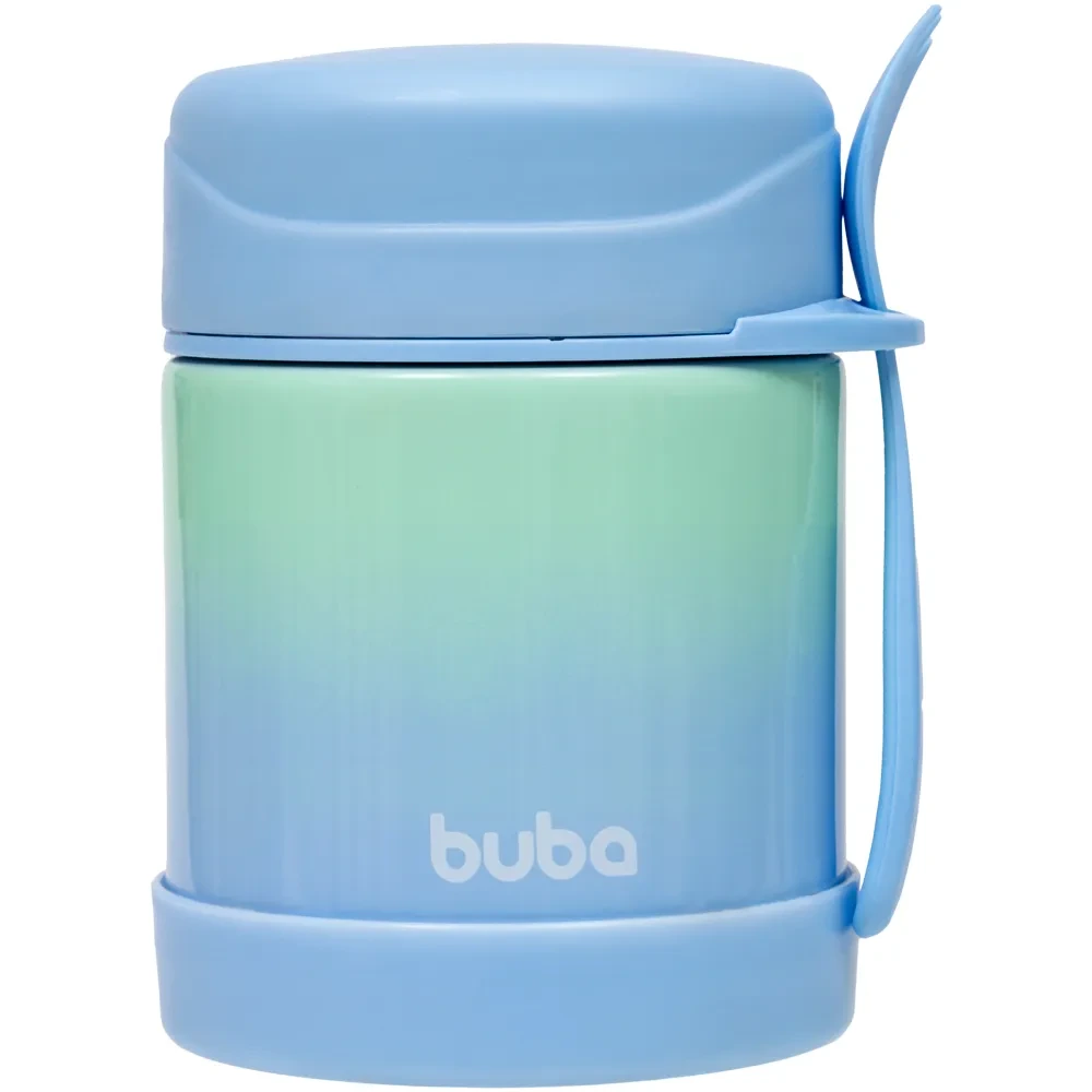 POTE TÉRMICO DEGRADE COM COLHER  AZUL 320ML