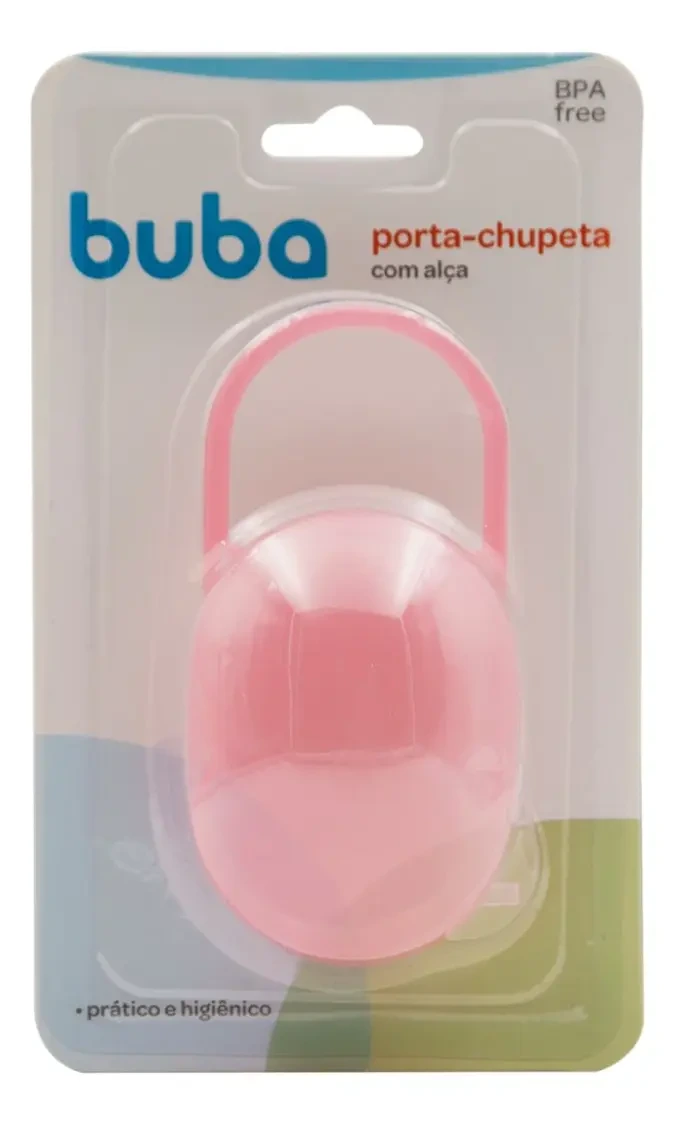 PORTA-CHUPETA COM ALÇA ROSA