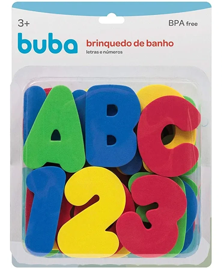 BRINQUEDO DE BANHO LETRAS E NÚMEROS